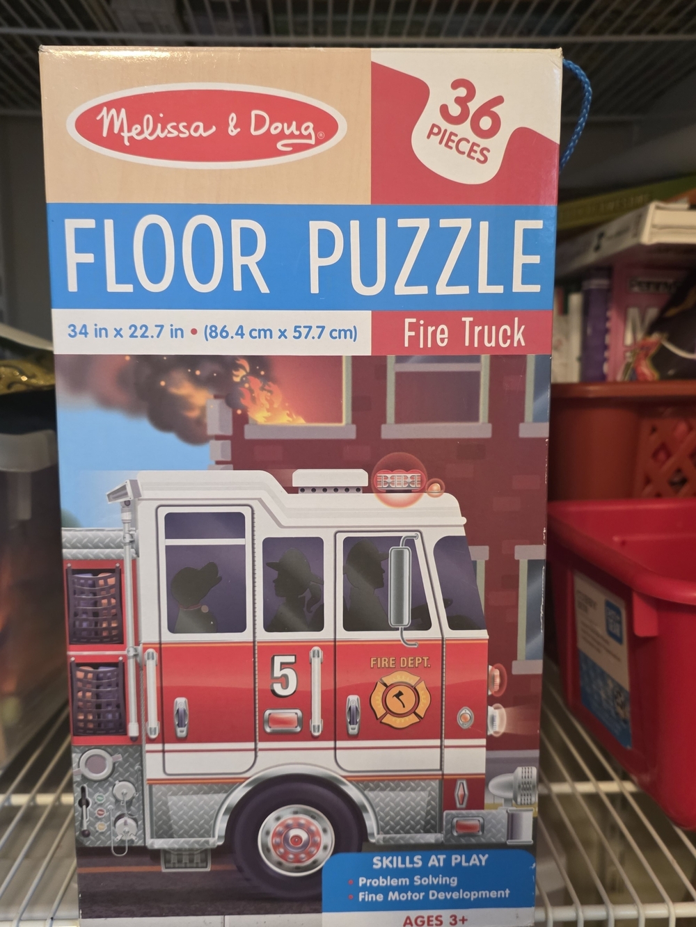 Melissa & Doug Red and White Fire Truck Floor Puzzle